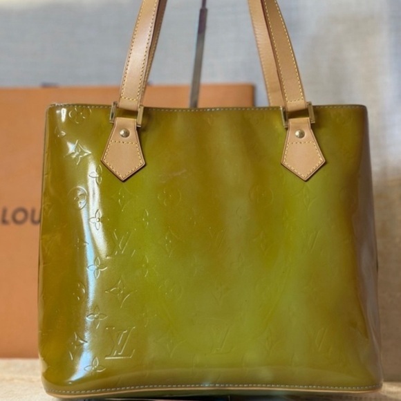 AUTHENTICATED Louis Vuitton lIV Handbag/purse Houston green/golden yellow.,All Products : American Fashion Style Bags On Sale